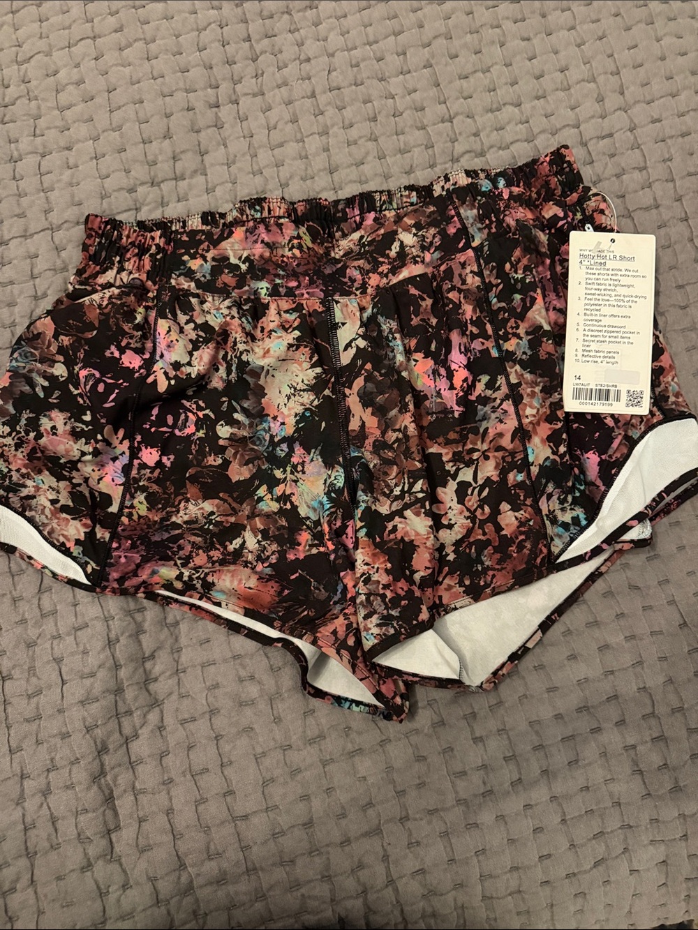 lululemon athletica Black Multi Floral Athletic Shorts